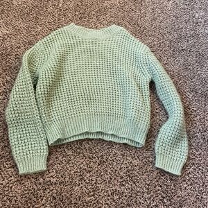 Art class light seafoam green cable knit soft sweater girls small